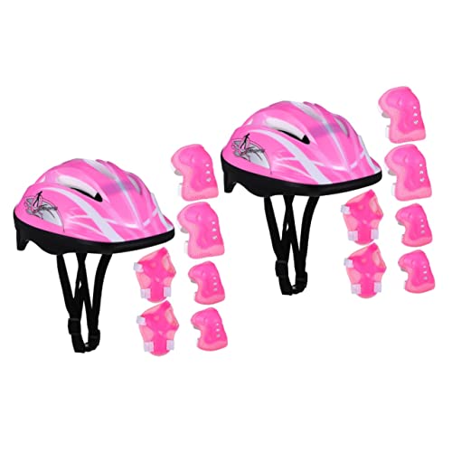 Gogogmee 2 Sätze Schutzanzug Kinder schutzausrüstung Knieschoner für Kinder Skateboard-Pads Helmet knieschützer Kinder Handgelenkschutz Skating-Handgelenkstütze äußere PVC-Schale von Gogogmee