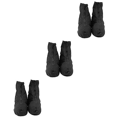 Gogogmee 3 Paare Schuhschutz Radschuh Abdeckung Modischer Regenstiefel Überschuhe Überschuhe Klare Regenschuhe Rutschfester Schuhüberzug Bequemer Schuhüberzug Regen Überschuh Black PVC von Gogogmee