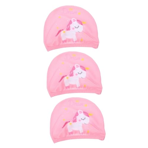 Gogogmee 3st Badekappe Für Kinder Badekappe Damen Duschhaube Für Kleinkinder Badekappe Für Kleinkinder Badekappen Für Kleinkinder Ohr-Badekappe Cartoon-Design-Badekappe Jungen Rosa Nylon von Gogogmee