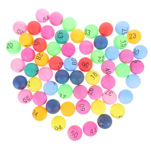 Gogogmee 60 Stück Farbige Zahlenbälle Tischtennisbälle Spielbälle Zahlenbälle Unterhaltungsbälle Farbige Bälle Partyzubehör Spiel Requisitenbälle Kunststoff Tennisbälle von Gogogmee