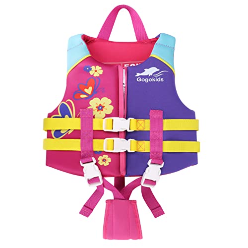 Gogokids Kinder Schwimm Weste Auftriebsweste - Schwimmjacke Bademode Jungen Mädchen beginnen zu Schwimmender Badeanzug, Rosa, L von Gogokids