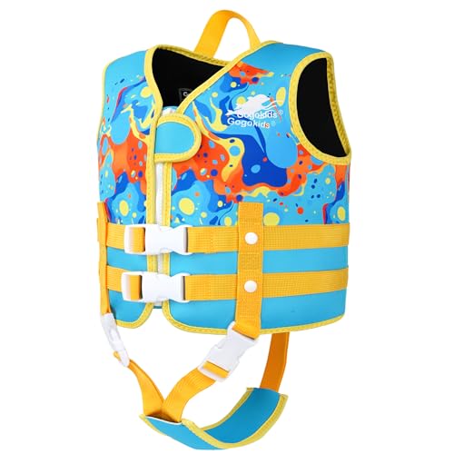 Gogokids Kinder Schwimm Weste Schwimmende Jacke – Kleinkind Badeanzug Assist Bademode Schwimmtraining Auftrieb Badeweste Neopren Schwim Jacket für 1–9 Jahre 13-30kg von Gogokids