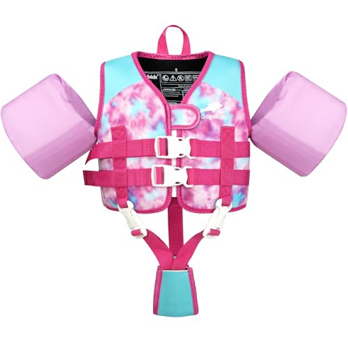 Gogokids Kinder Schwimmweste Schwimmärmel, Kleinkind Jacken-Stil Schwimm-Auftrieb Schwimmhilfe mit Verstellbaren Gurten Kinder Schwimmweste für 2-6 Jahre / 14-30 KG von Gogokids