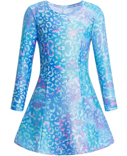 Gogokids Mädchen Eiskunstlauf Kleid, Langarm Eislaufkleider mit Druckmuster, Kinder Ballettkleid, Tanzkleid für Eiskunstlauf Gymnastik Ballett Wettbewerb Performance Gogokids Mädchen Eiskunstlauf Kleid, Langarm Eislaufkleider mit Druckmuster, Kinder Ballettkleid, Tanzkleid für Eiskunstlauf Gymnastik Ballett Wettbewerb Performance von Gogokids
