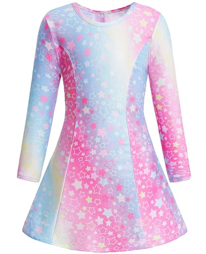 Gogokids Mädchen Eiskunstlauf Kleid, Langarm Eislaufkleider mit Druckmuster, Kinder Ballettkleid, Tanzkleid für Eiskunstlauf Gymnastik Ballett Wettbewerb Performance Gogokids Mädchen Eiskunstlauf Kleid, Langarm Eislaufkleider mit Druckmuster, Kinder Ballettkleid, Tanzkleid für Eiskunstlauf Gymnastik Ballett Wettbewerb Performance von Gogokids