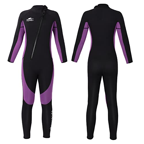 Gogokids Neoprenanzug Kinder, 8-16 Jahre Neopren Thermal Badeanzug, Front Zipper Lang Taucheranzug, UV 50+ Sonnenschutz Ideal für Schwimmen, Surfen, Tauchen von Gogokids