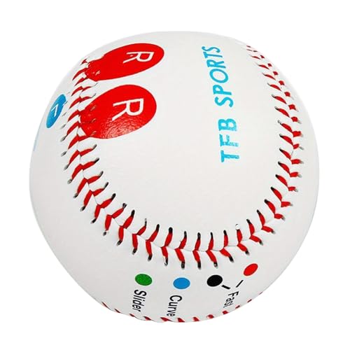 Baseball, 22,9 cm (9 Zoll), Trainingsball auf dem Baseballfeld, 9 Zoll (22,4 cm), Baseball mit farbcodierten Fingerplatzierungen von Gohemsun