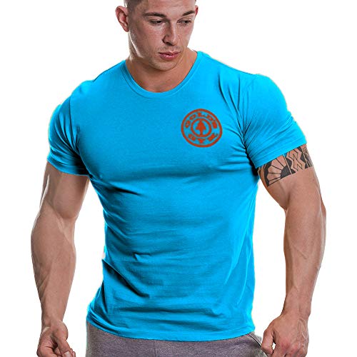 Gold's Gym Herren Basic Linke Brust T-Shirt Herren Workout Premium Training Fitness Gym Sport Basic T-Shirt mit Logo (1 Stück) von Gold's Gym