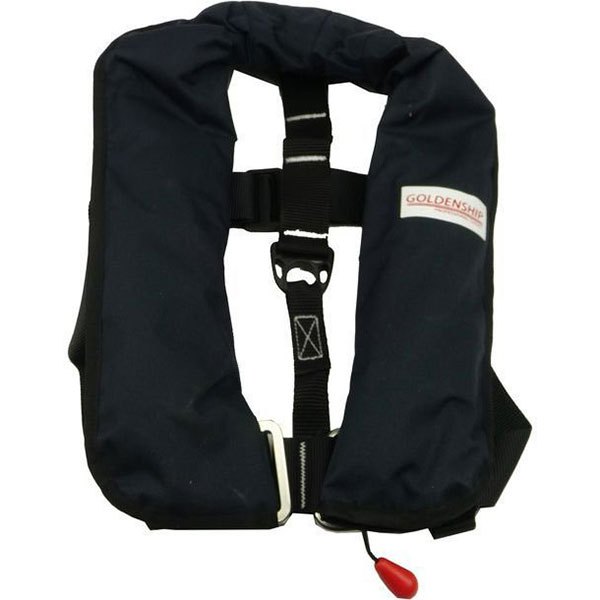 Goldenship 150n Inflatable Life Jacket&harness Schwarz >40 kg von Goldenship