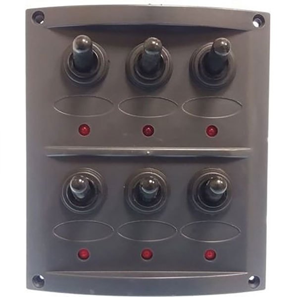 Goldenship 6 Switches Panel With Lights 15a 12v Schwarz 110 x 125 mm Goldenship 6 Switches Panel With Lights 15a 12v Schwarz 110 x 125 mm von Goldenship