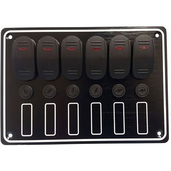 Goldenship Waterproof 6 Rocker Switches Panel 15a 12v Schwarz 133 x 190 mm Goldenship Waterproof 6 Rocker Switches Panel 15a 12v Schwarz 133 x 190 mm von Goldenship