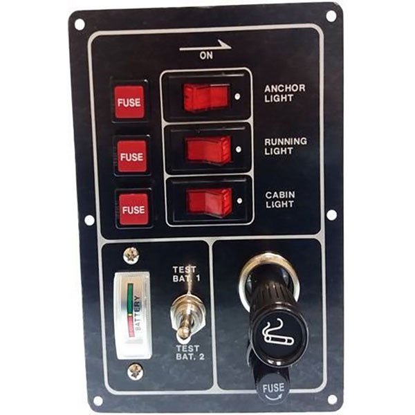 Goldenship Illuminated 3 Switches Panel With Fuse Holders 15a 12v Schwarz 115 x 165 mm Goldenship Illuminated 3 Switches Panel With Fuse Holders 15a 12v Schwarz 115 x 165 mm von Goldenship