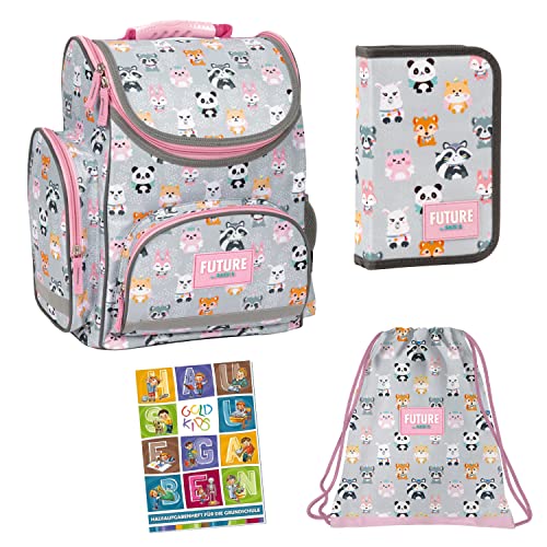 4er Set Schulranzen Ranzen Tornister Federmappe Turnbeutel Turnsack Aufgabenheft für die Grundschule Tier Wildtier Motiv 4er Set Schulranzen Ranzen Tornister Federmappe Turnbeutel Turnsack Aufgabenheft für die Grundschule Tier Wildtier Motiv von Goldkids