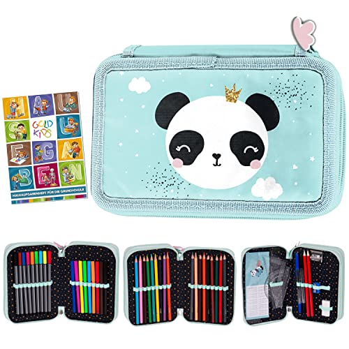 Goldkids Federmappe Federtasche Panda 3-fache Federmäppchen 45-teilig gefüllte Schüleretui Stifte und Pinsel inkl. Aufgabenheft Federbox Etui Stiftetasche Schlamper-Etui Schul-Etui Goldkids Federmappe Federtasche Panda 3-fache Federmäppchen 45-teilig gefüllte Schüleretui Stifte und Pinsel inkl. Aufgabenheft Federbox Etui Stiftetasche Schlamper-Etui Schul-Etui von Goldkids