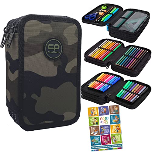 Goldkids Federtasche 3-fache Federmappe Federmäppchen 46-teilig gefüllte Schüleretui Stifte und Pinsel inkl. Aufgabenheft Federbox Etui Stiftetasche Schlamper-Etui Schul-Etui Soldier Military Goldkids Federtasche 3-fache Federmappe Federmäppchen 46-teilig gefüllte Schüleretui Stifte und Pinsel inkl. Aufgabenheft Federbox Etui Stiftetasche Schlamper-Etui Schul-Etui Soldier Military von Goldkids
