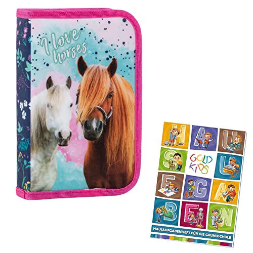 Goldkids Federtasche Federmappe Federmäppchen ohne Inhalt Schüleretui Stifte und Pinsel Fanartikel inkl. Aufgabenheft Federbox Etui Stiftetasche Schlamper-Etui Schul-Etui Pferd Motiv Goldkids Federtasche Federmappe Federmäppchen ohne Inhalt Schüleretui Stifte und Pinsel Fanartikel inkl. Aufgabenheft Federbox Etui Stiftetasche Schlamper-Etui Schul-Etui Pferd Motiv von Goldkids