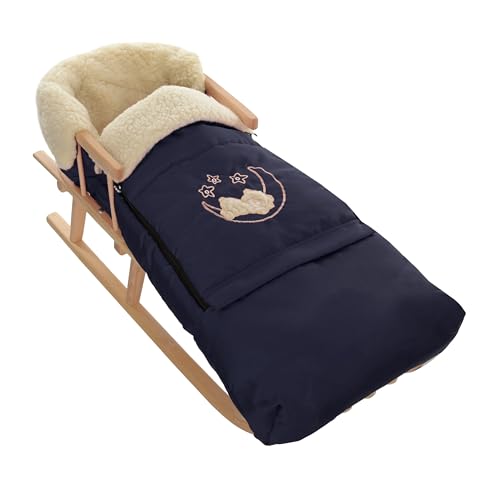Holzschlitten Kinderschlitten aus Buchenholz Rückenlehne inkl. Zugseil + Winterfußsack Schlittensack Fußsack Blau Schlitten Kinderwagen Holzschlitten Kinderschlitten aus Buchenholz Rückenlehne inkl. Zugseil + Winterfußsack Schlittensack Fußsack Blau Schlitten Kinderwagen von Goldkids