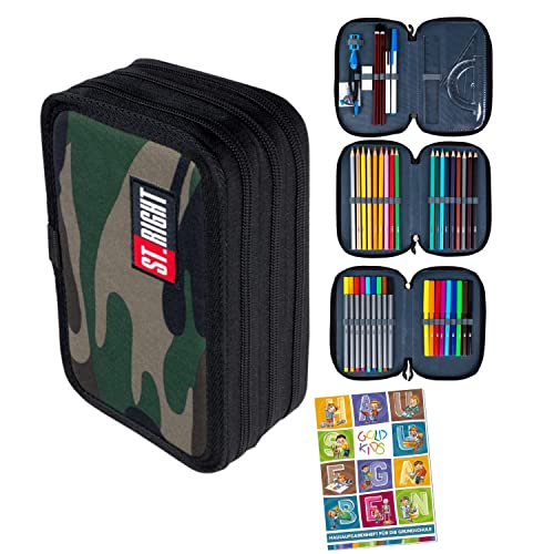 Goldkids St. Right XXL Federtasche Federmappe Federmäppchen 46-teilig gefüllte Schüleretui 3-stöckig 19 x 13 x 7 cm inkl. Hausaufgabenheft Moro Military Goldkids St. Right XXL Federtasche Federmappe Federmäppchen 46-teilig gefüllte Schüleretui 3-stöckig 19 x 13 x 7 cm inkl. Hausaufgabenheft Moro Military von Goldkids