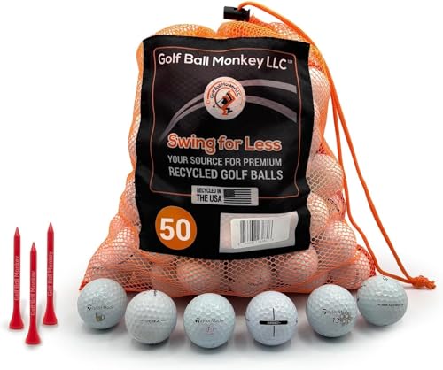 Golf Ball Monkey Recycelte Bälle für Taylormade Golfbälle Mix – TP5 Golfbälle, TP5X Golfbälle, Project A, Tour Response, Distance Plus, RBZ & Burner Balls (50-4A/Near Mint & Good Condition Mix) von Golf Ball Monkey