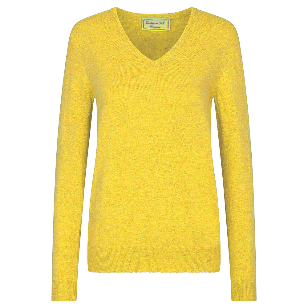 'Cashmere & Silk Co. Damen Pullover V-Auschnitt gelb' 'Cashmere & Silk Co. Damen Pullover V-Auschnitt gelb' von 'Golf und Günstig'