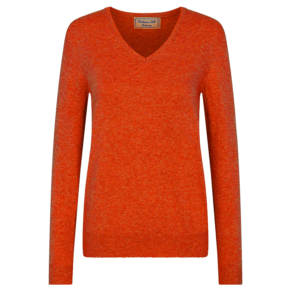 'Cashmere & Silk Co. Damen Pullover V-Auschnitt orange' 'Cashmere & Silk Co. Damen Pullover V-Auschnitt orange' von 'Golf und Günstig'