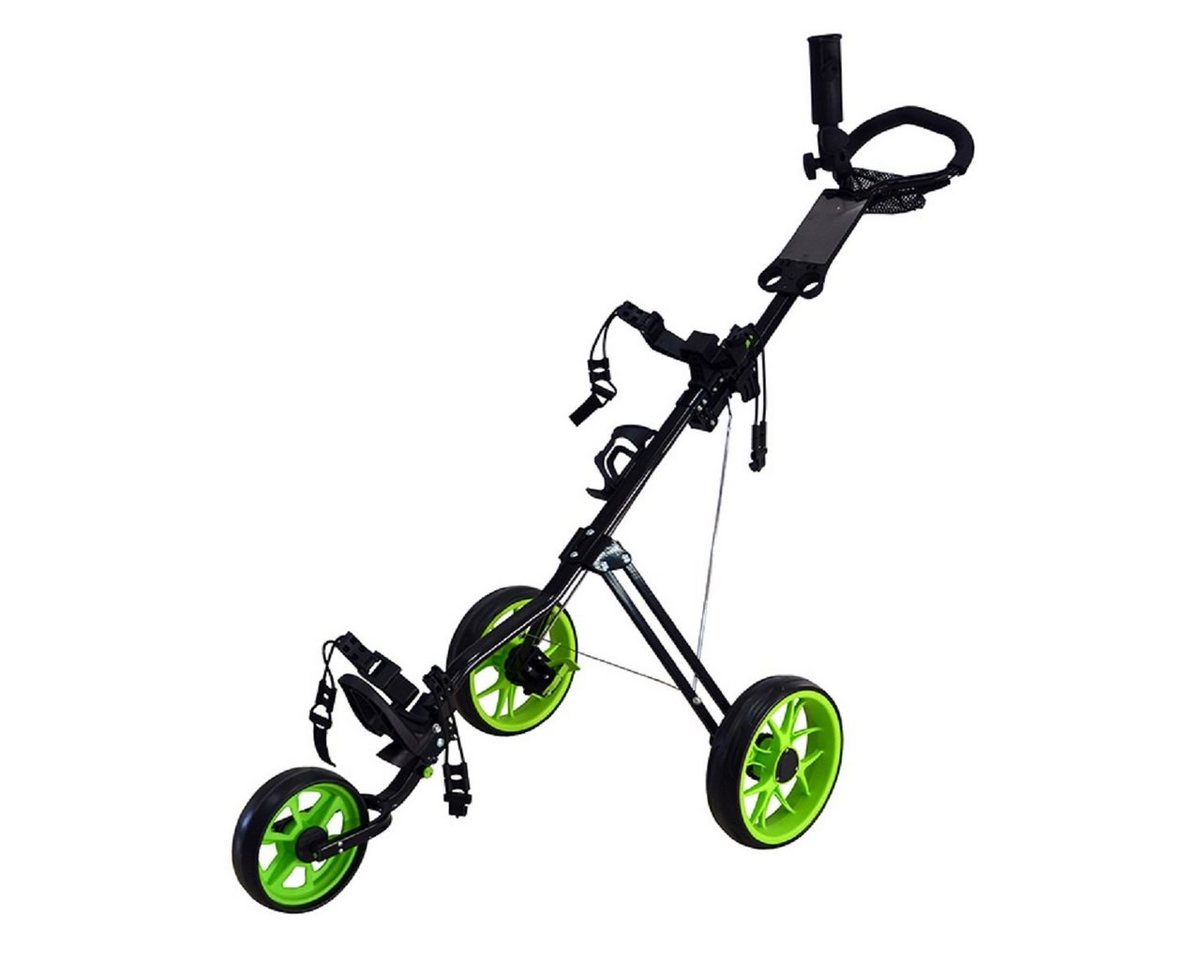 GolfRolfe Golftrolley GolfRolfe 14354 Golf Trolley in schwarz mit grünen Reifen von GolfRolfe