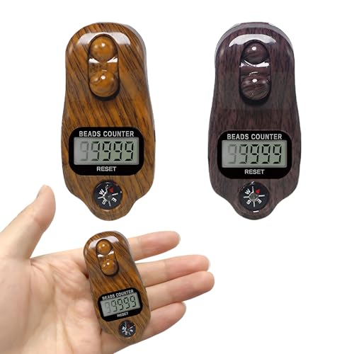 Golgner 2 Stück Digital Beads Counter, Buddha Perlen Zähler, Prayer Beads Counter, Rücksetzbare 5 Stellige Handzähler, Finger Counter, Reihenzähler, für Gebet Ramadan Sport Golf von Golgner