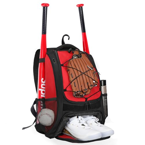 Goloni Baseball-Tasche, Rucksack für Baseball, T-Ball- und Softball-Ausrüstung und Ausrüstung, Softball-Tasche mit Schuhfach, Zaunhaken Goloni Baseball-Tasche, Rucksack für Baseball, T-Ball- und Softball-Ausrüstung und Ausrüstung, Softball-Tasche mit Schuhfach, Zaunhaken von Goloni