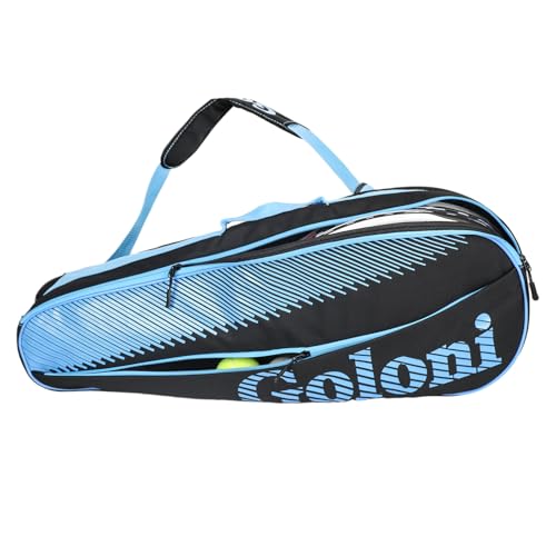 Goloni Tennistasche für 3–4 Schläger mit extra Vordertasche für andere wichtige Dinge, Tennisschläger-Tasche mit abnehmbarem Schultergurt, Blau von Goloni