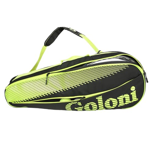Goloni Tennistasche für 3–4 Schläger mit extra Vordertasche für andere wichtige Dinge, Tennisschläger-Tasche mit abnehmbarem Schultergurt, Gelb von Goloni