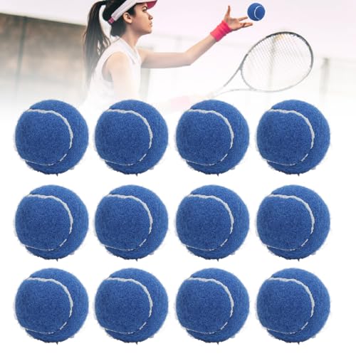 Gonetre 12er-Pack Tennisbälle aus Gummifilz, Drucktraining Übungsbälle mit Aufbewahrungstasche, Tennis Trainer Tennisball Einzeltraining, Tennistrainer Anfänger und Profis von Gonetre