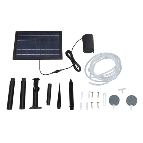 Solar Luftpumpe mit 2 Blasensteinen mit Schlauch 8W 10V 2400mAh ABS und Polysilizium Solar Sauerstoffpumpe Teich Pool Gartenbau Wasserpumpe Druckbox von Gonetre