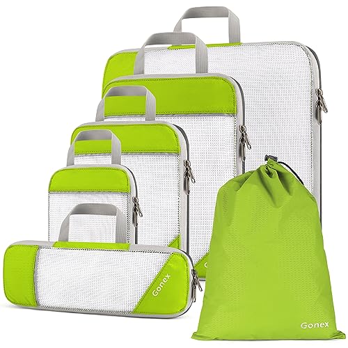 Compression Packing Cube 6-teilig, Gonex robust & langlebig Verpackungswürfel, Packtaschen, Kleidertasche, Koffer, Organizer, Aufbewahrungstasche, Grün Compression Packing Cube 6-teilig, Gonex robust & langlebig Verpackungswürfel, Packtaschen, Kleidertasche, Koffer, Organizer, Aufbewahrungstasche, Grün von Gonex