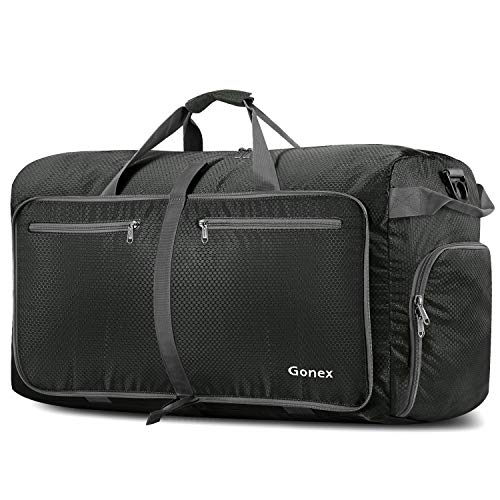 Gonex Leichter Faltbare Reise-Gepäck 100L Duffel Taschen Sporttasche für Reisen Sport Gym Urlaub Dunkelgrau von Gonex