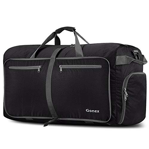 Gonex Leichter Faltbare Reise-Gepäck 80L, Farbe: Schwarz, Duffel Taschen Uebernachtung Taschen/ Sporttasche für Reisen Sport Gym Urlaub Gonex Leichter Faltbare Reise-Gepäck 80L, Farbe: Schwarz, Duffel Taschen Uebernachtung Taschen/ Sporttasche für Reisen Sport Gym Urlaub von Gonex