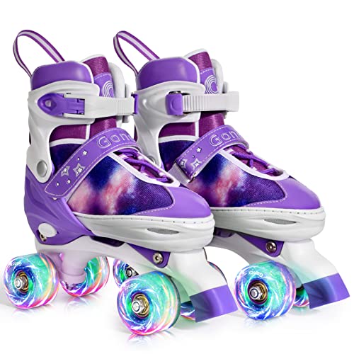 Gonex Verstellbar Rollschuhe, Leuchtenden Rädern Roller Skates für Mädchen Jungen Kinder Erwachsene (L (39-42) EU, Sternenhimmel) von Gonex