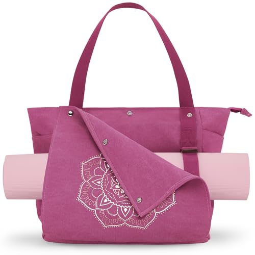 Gonex Yogatasche, Yogamatte Tasche mit Mehreren Taschen für Damen und Herren, Canvas wasserdichte Tote Einkaufstasche, Matte Einfach Herausnehmen für Pilates, Reisen, Training, Büro von Gonex