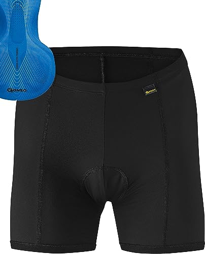 Gonso Sitivo U W, Damen Fahrradunterhose, Passt unter alle Rad-Shorts, Tights mit Sitivo Blue Sitzpolster mit Poron-Elementen, Enganliegende Passform, Schwarz/Blau, Gr. 40 von Gonso