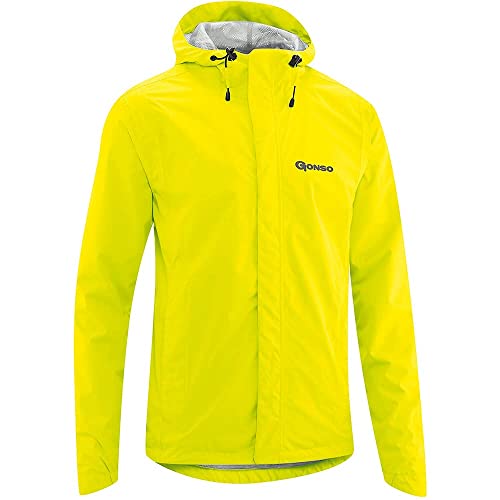 Gonso Herren Regenjacke Save Light, Fahrradjacke mit Kapuze, wasserdicht und atmungsaktiv, Radjacke mit wärmeisolierendem Innenfutter aus Mesh von Gonso