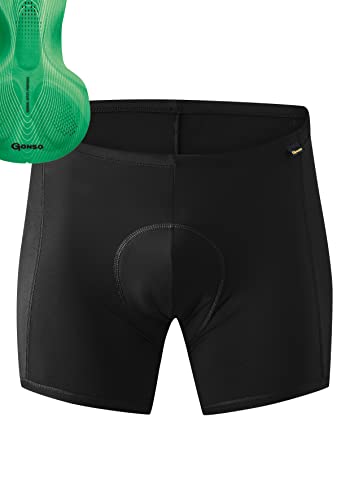 Gonso Sitivo U M, Herren Fahrradunterhose, Passt unter alle Rad-Shorts, Tights mit Sitivo Green Sitzpolster mit Poron-Elementen, Enganliegende Passform, Schwarz/Grün, Gr. 3XL von Gonso