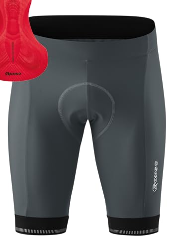 Gonso Sitivo M, Kurze Herren Fahrradhose, Mit Sitivo Red Comfort Sitzpolster, Hohe Bewegungselastizität und Antirutsch-Silikon-Beingummi, Enganliegende Passform, Grau, Gr. XL von Gonso