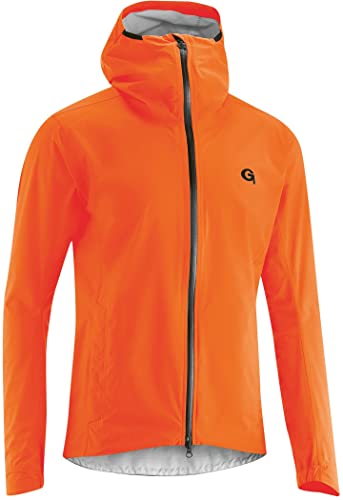 Gonso Save Plus, Herren Fahrradjacke, Wasserdichte Regenjacke, Wasserdicht bis 10.000 mm & winddicht, G-Tex, 2,5-Lagenlaminat & getapte Nähte, Körpernahe Passform, PFC-frei, Orange, Gr. M von Gonso