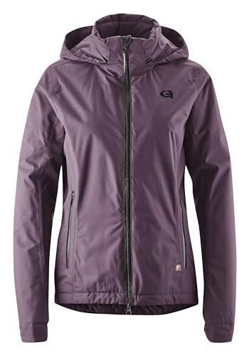 Gonso Sura Therm, Damen Fahrradjacke, Wasserdichte Regenjacke, Wasserdicht bis 10.000 mm & winddicht, G-Tex, Warme Primaloft Silver Insulation, Weite Passform, PFC-frei, Lila, Gr. 34 von Gonso