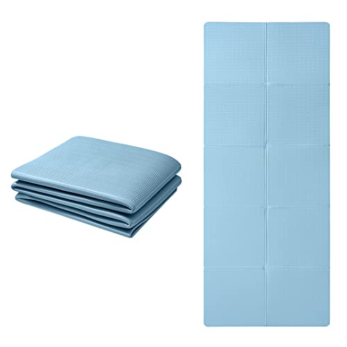 Good Nite Faltbare Yogamatte, rutschfest, tragbar, Fitnessmatte, faltbar, leicht, Gymnastikmatte, Pilates, Sport, Reisen, Übungsmatte für Damen und Herren, 183 x 61 x 0,6 cm (blau) von Good Nite