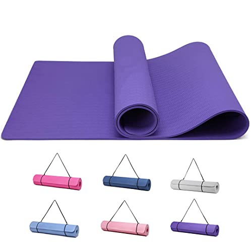 Good Nite Gymnastikmatte Yogamatte Fitnessmatte Rutschfest Trainingsmatte Sport Turn Matten Pilates Matte Bodenturnmatte Mit Tragegurt 183 x 61 x 0.6 cm (Lila) von Good Nite