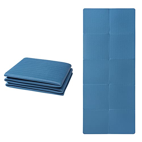 Good Nite Klappbare Yogamatte rutschfest Tragbare Fitnessmatte Faltbar Leicht Gymnastikmatte Pilates Sport Reiseyogamatte 183 x 61 x 0.6 cm (Marine) von Good Nite