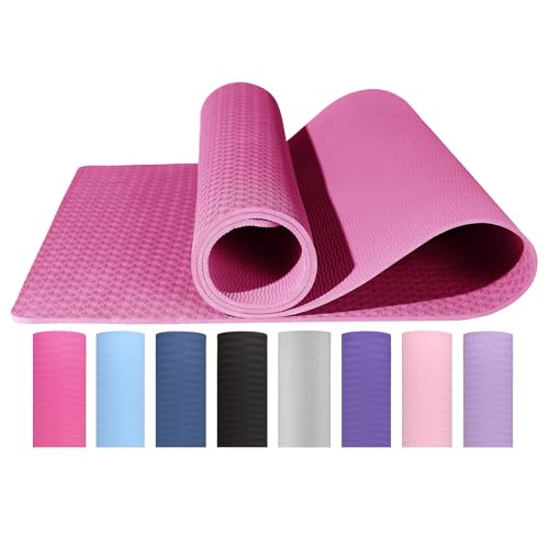 Good Nite Yogamatte Fitnessmatte Trainingsmatte für Zuhause Fitnessstudio Yogamatte Rutschfest für Damen und Herren Dicke Trainingsmatte mit Tragegurt Umweltfreundliches TPE 183x61x0,6cm von Good Nite