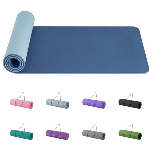 Good Nite Yogamatten Für Frauen Rutschfeste Strukturierte Oberflächen Gymnastikmatte Yoga Matte Dick 10 mm Mit Tragegurt Tpe-Übungsmatte Für Yoga Pilates Gymnastik (183X61cm) von Good Nite