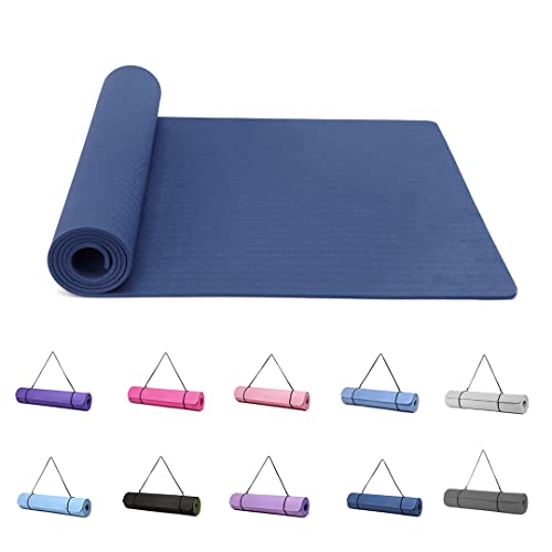 Good Nite Yogamatten Für Frauen Rutschfeste Strukturierte Oberflächen Gymnastikmatte Yoga Matte Dick 6 mm Mit Tragegurt Tpe-Übungsmatte Für Yoga Pilates Gymnastik (183X61cm) von Good Nite