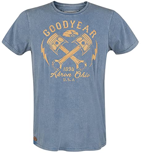 Goodyear Meaford Männer T-Shirt hellblau M 100% Baumwolle Biker, Rockabilly, Rockwear, Streetwear von Goodyear